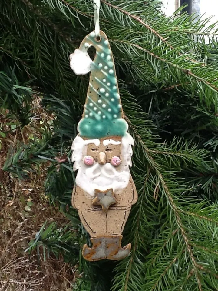 Christmas Holiday Ornament Santa with Winter Stocking Cap