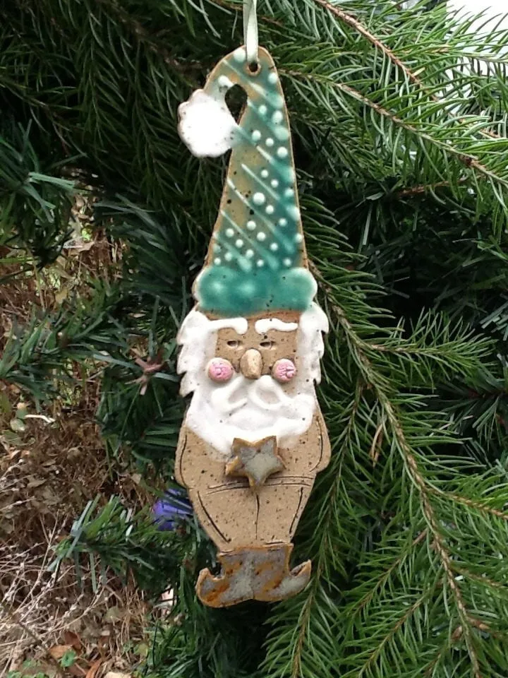 Christmas Holiday Ornament Santa with Winter Stocking Cap