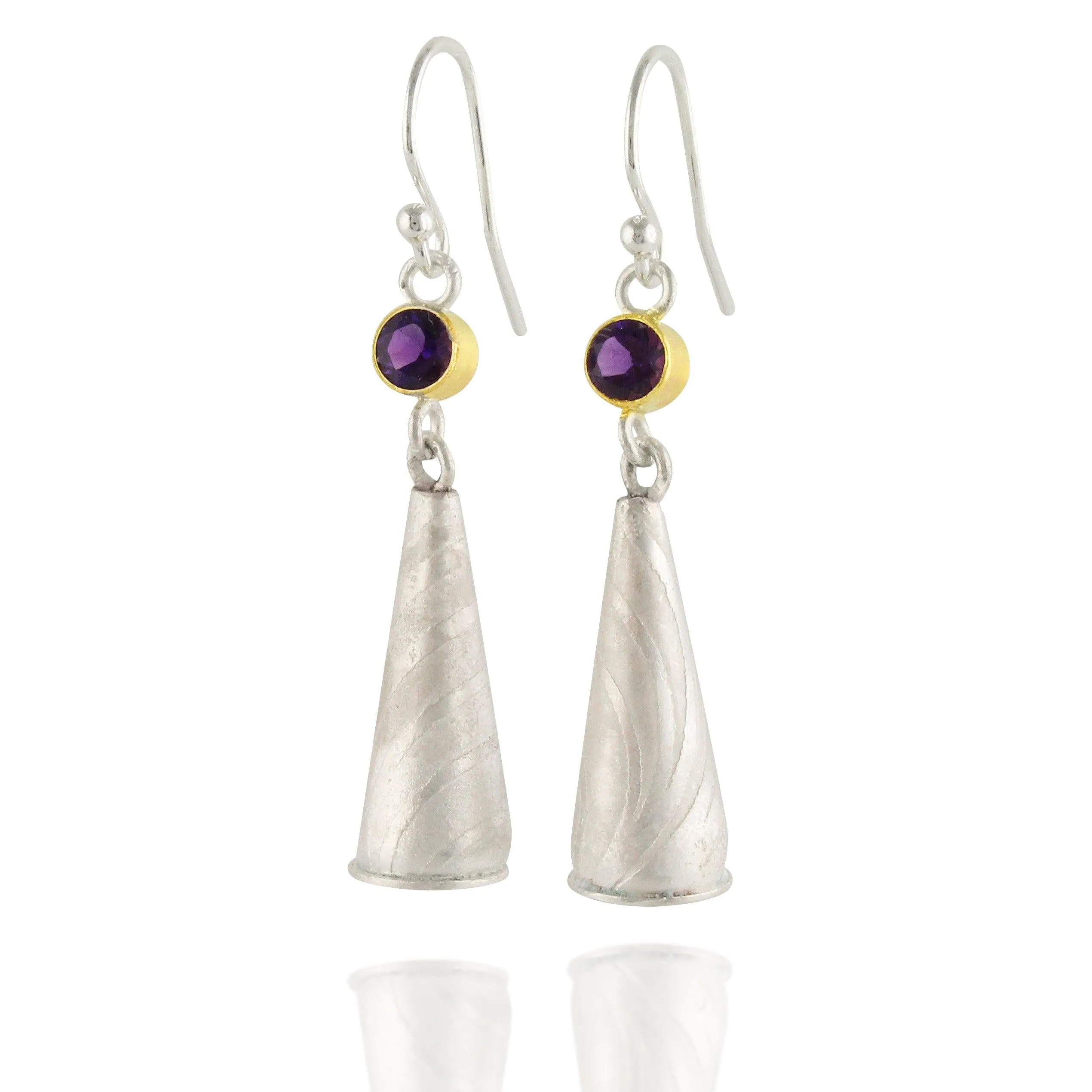 Groovy Heels Purple Amethyst Earrings