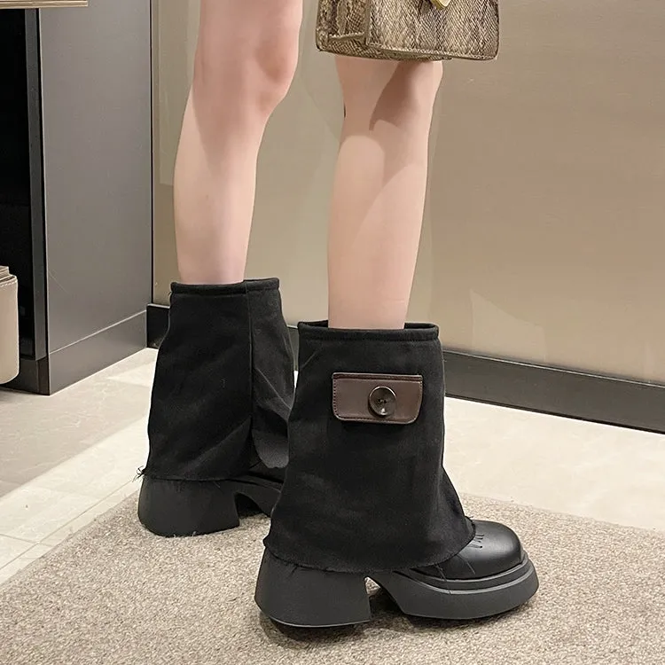 Thick-Soled Martin Tube Small Short Boots