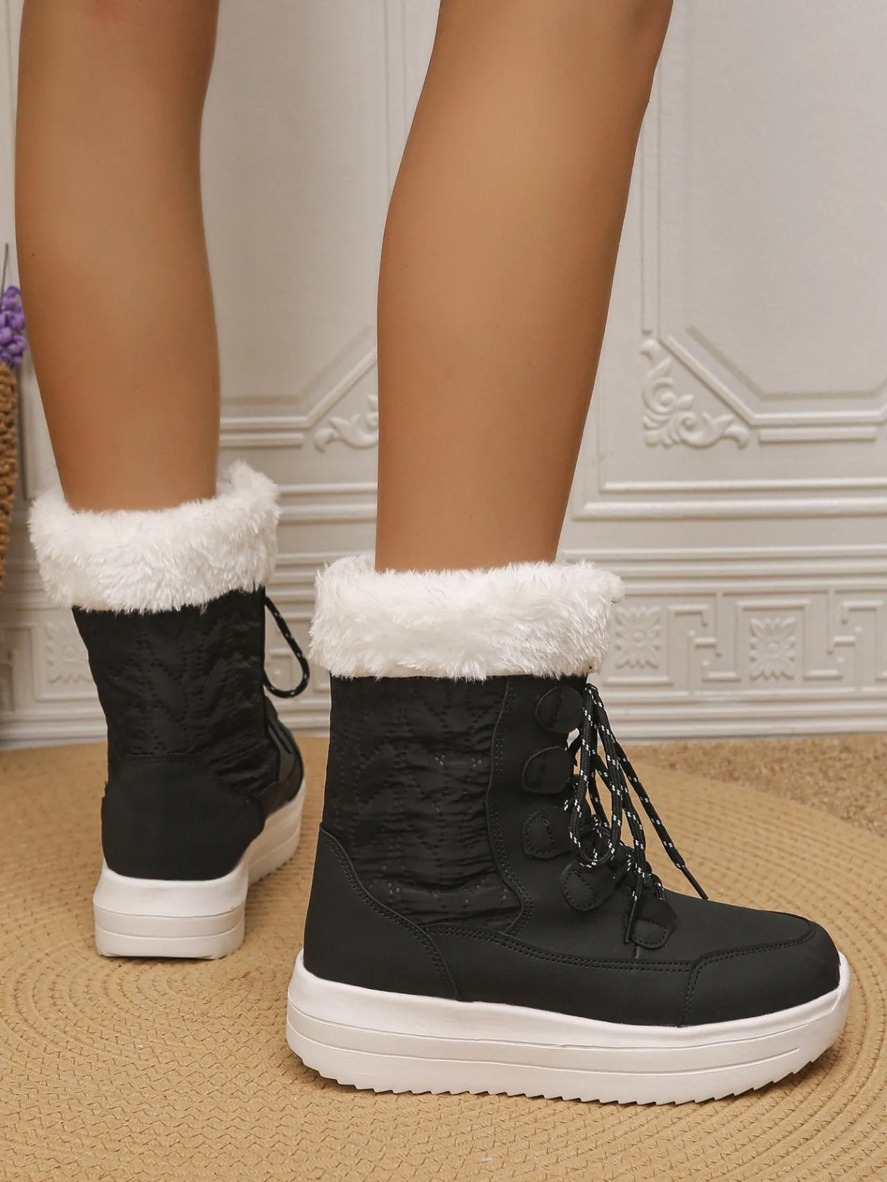 Wedges Comfy Lace-up Snow Boots
