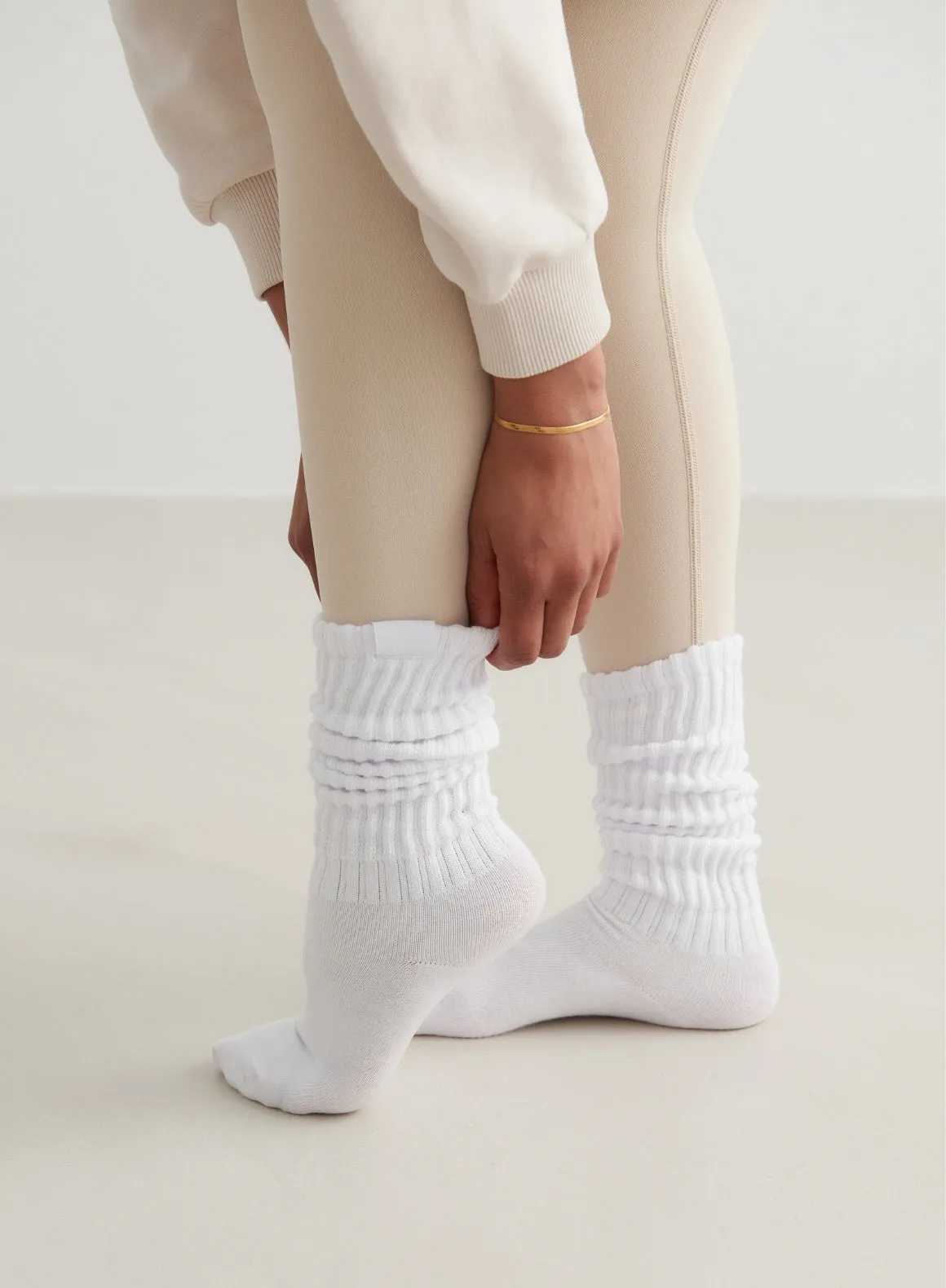 White Slouch Socks