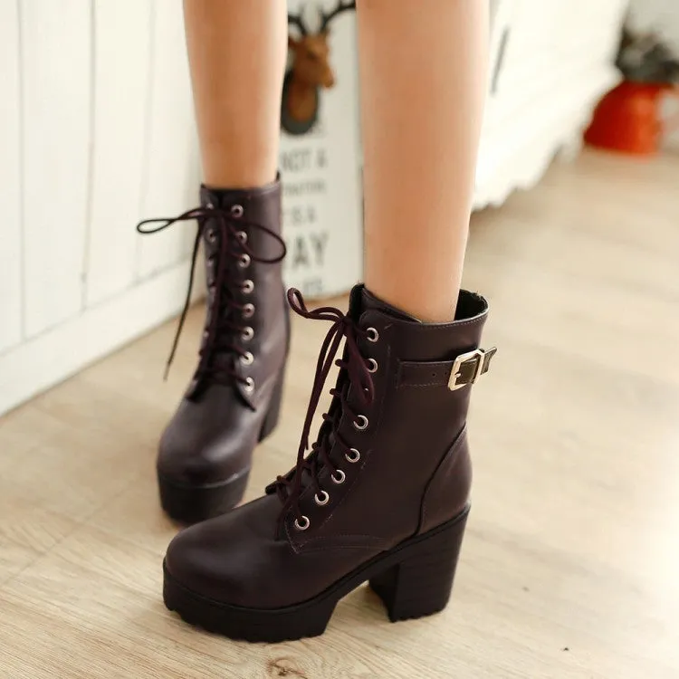 Winter plus velvet thick heel Martin boots PL20434