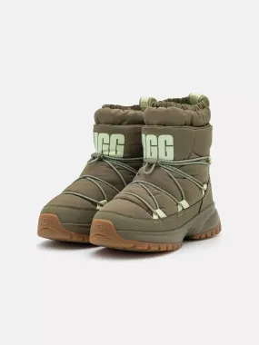 Women's Textured Snow Ankle Boots,Olive